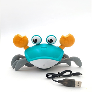 خرچنگ موزیکال شارژی سنسوردار آبی electric induction cute crab blue -اسباب بازی